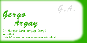 gergo argay business card