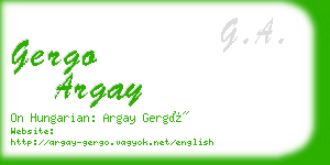 gergo argay business card